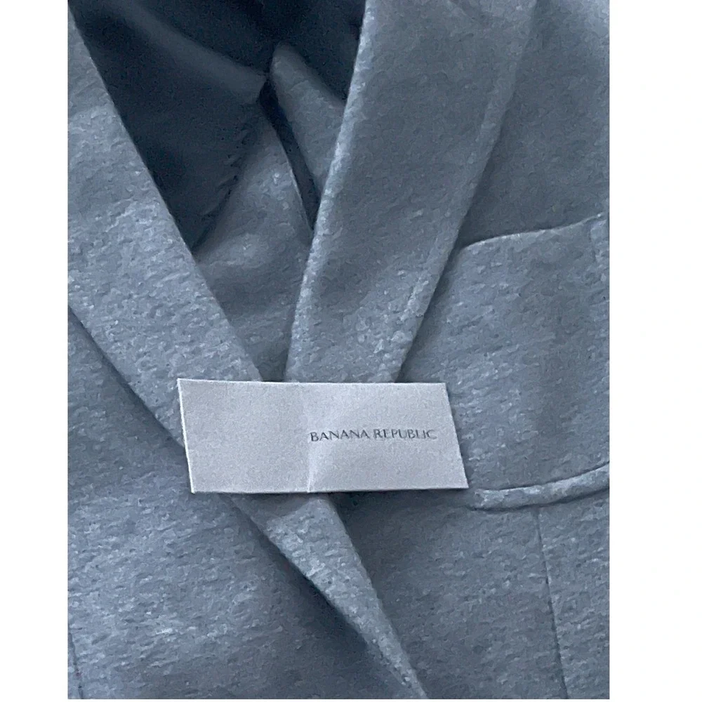 Banana Republic Slim Wool Blazer Mens 42R Gray Italian Fabric Mario Bellucci Lux